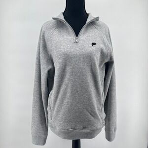 Fabletics Men Grey Heathered Quarter Zip Pullover Fleece Sweatshirt Size XS